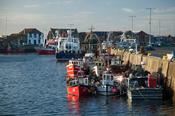 Fishing trawlers in Howth harbour, County Dublin, Ireland.