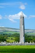 Kilmacduagh Round Tower, Co Galway, Ireland.
