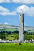 Kilmacduagh Round Tower, Co Galway, Ireland.