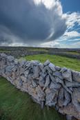 Stone walls and fields on Inishmore, Aran Islands, County Galway, Ireland. image
