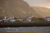The coastal village of Grundarfjordur, Snaefellsnes Peninsula, Vesturland, Iceland.
