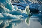 Natural ice sculptures in Jokulsarlon glacial lagoon, Sudhurland, Iceland.