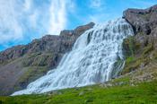 Dynjandi waterfall, or Fjallfoss, reaches 100m high. Westfjords, Iceland.