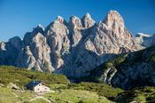 Langalm restaurant, Tre Cime di Lavaredo, Sexten Dolomites, South Tyrol, Italy. image