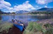 Fishing boat on Upper Lake, Killarney National Park, Co Kerry, Ireland.