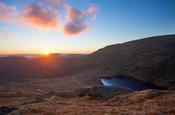 Sunrise over Lough Duff and Gearhameen, Black Valley, County Kerry, Ireland.