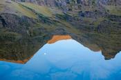Carrauntoohil and Beenkeragh reflected in Lough Gouragh, Hag's Glen, MacGillycuddy's Reeks, County Kerry, Ireland. image