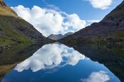 Lough Cummeenoughter, Ireland's highest lake, Carrauntoohil, MacGillycuddy's Reeks, County Kerry, Ireland.