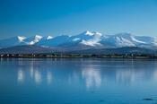 Winter view of the MacGillycuddy's Reeks from Cromane, County Kerry, Ireland. image