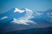 Winter view of the MacGillycuddy's Reeks from Cromane, County Kerry, Ireland.