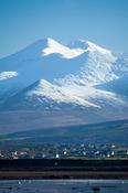 Winter view of the MacGillycuddy's Reeks from Cromane, County Kerry, Ireland. image