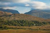 View across the Black Valley to the Gap of Dunloe, MacGillicuddy's Reeks, County Kerry, Ireland. image