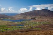 View across Keel Lough to Slievemore, Achill Island, Co Mayo, Ireland. image