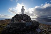 Statue at the top of the Menawn Cliffs, Achill Island, Co Mayo, Ireland. image