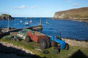 Old tractor beside Porturlin Harbour, Co Mayo, Ireland. image