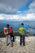 Hikers at the summit of Croagh Patrick, County Mayo, Ireland.