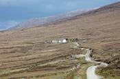 Remote cottage on boggy hillside, Achill Island, County Mayo, Ireland.