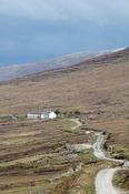 Remote cottage on boggy hillside, Achill Island, County Mayo, Ireland.