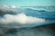 Banks of mist rolling over Achill and Corraun, Achill Island, County Mayo, Ireland. image