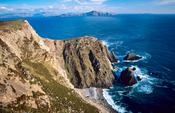 Dooega Head and Clare Island, from Achill Island, Co Mayo, Ireland. image