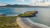 Aerial view over Binroe Point and Broadhaven Bay, Carrowteige. County Mayo, Ireland. image