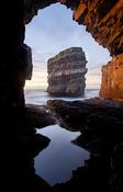 Dun Briste from Downpatrick Head sea cave, Co Mayo, Ireland. image
