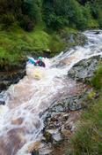 Whitewater kayaking on the Upper Deel River, Co Mayo, Ireland.