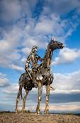 Gaelic Chieftain roadside scupltpture, Boyle, Co Roscommon, Ireland. image