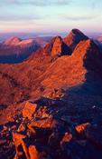 Evening light on the Black Cuillin ridge, Isle of Skye, Scotland. image