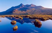 Reflection of the Black Cuillin from Glen Sligachan, Isle of Skye, Scotland. image