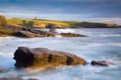 Evening over Mullaghmore Head and Classie Bawn Castle, Co Sligo, Ireland. image