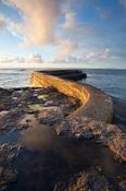 Evening pier and coastline at Easky, Co Sligo, Ireland. image