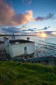 Sunset at the old seaweed baths, Enniscrone, Co Sligo, Ireland. image