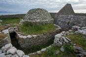 Remains of a sixth century monastery on Inishmurray island, County Sligo, Ireland.
