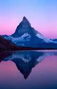 Dawn reflection of the Matterhorn, Riffelsee, Valais, Swiss Alps, Switzerland. image