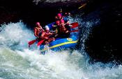 Rafting on Pillow Rock, a grade 5 rapid on the Gauley River, West Virginia, USA.