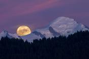 Moonrise over Mont Blanc, Haut Savoie, France. image