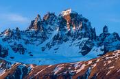 Evening light on Cerro Castillo, Aysen, Patagonia, Chile.