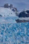 Cerro Gargantua and the crevasses of the Nef Glacier, Northern Patagonian Icefield, Laguna San Rafael National Park, Patagonia, Chile.