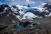 Unnamed glacier and peaks just east of the Northern Patagonian Icefield, Laguna San Rafael National Park, Patagonia, Chile.