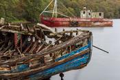 Old fishing boats, Mulroy Bay, County Donegal, Ireland.