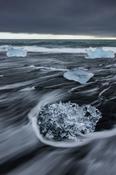 Icebergs on Diamond Beach, south coast, Iceland.