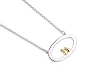 Clan oval Pendant in silver and 9ct gold - 1 adult/ 1 child image