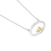 Clan Dog Oval Pendant in Silver - 1 person / 1 dog