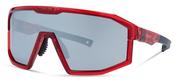 Madison Enigma Crystal Gloss Red Sunglasses - 3 Lens Pack - Black Mirror / Amber / Clear