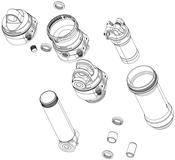 RockShox  Spare  Rear Shock Spare Parts Damper BodyIFP Bearing Eyelet 65mmIncludes Damper Body IFP Valve Core and Caps  Deluxe A1 Super Deluxe A1 2017