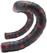 Supacaz Sticky Kush Galaxy Bar Tape RED STARS  ANO RED PLUGS image