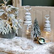 French Stable Lantern- Antique White H42/D12