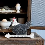 Hen with text