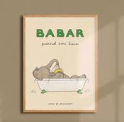 Babar Prend Son Bain 30x40cm print